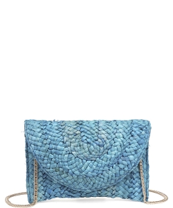 Fashion Straw Chain Crossbody Bag 31946-UE BLUE